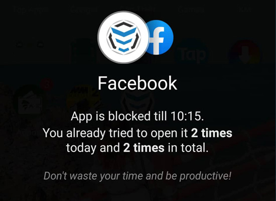 thông báo khi đã khóa ứng dụng